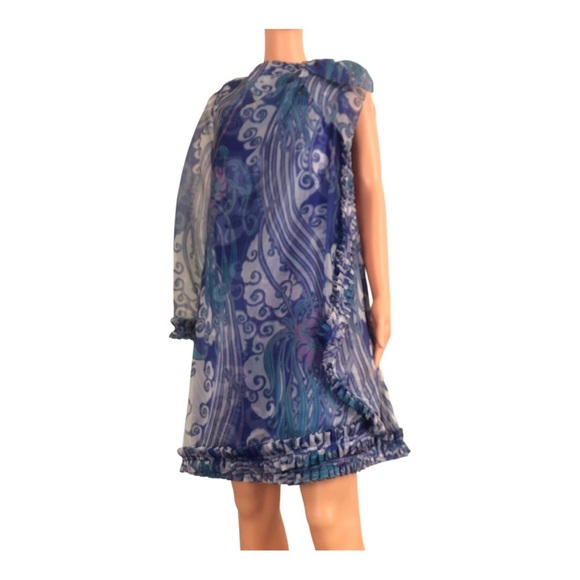 Pierre Cardin Paris For Miss Self Dresses & Skirts - Vintage 1960s Pierre Cardin For Miss Selfridge One Sleeve Chiffon Cocktail Dress